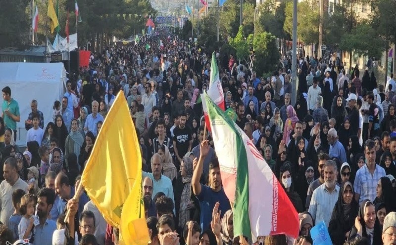 حضور پرشور و حماسی مردم بیرجند در اجتماع کیلومتری روز غدیر